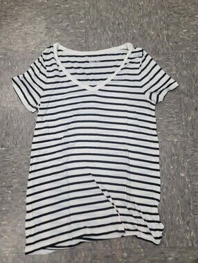 Merona Short Sleeve Striped V-Neck Womens Small